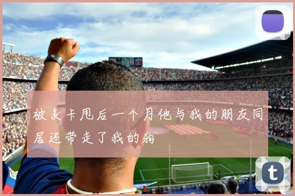 被麦卡甩后一个月他与我的朋友同居还带走了我的狗